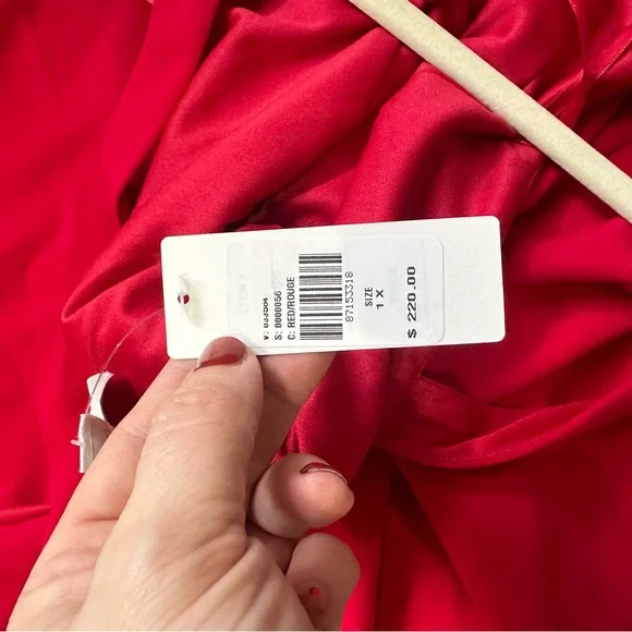 NWT New BHLDN Blake Square Neck Stretch Crepe Maxi Dress Anthropologie Red - Picture 9 of 9